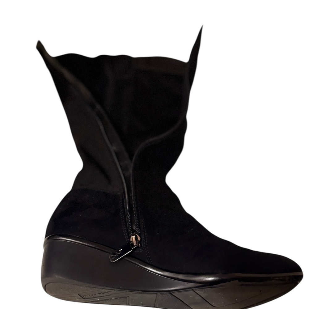 Calvin Klein, beautiful Black Knee-High Women's Boots suede leather soft & comfy - Picture 11 of 15